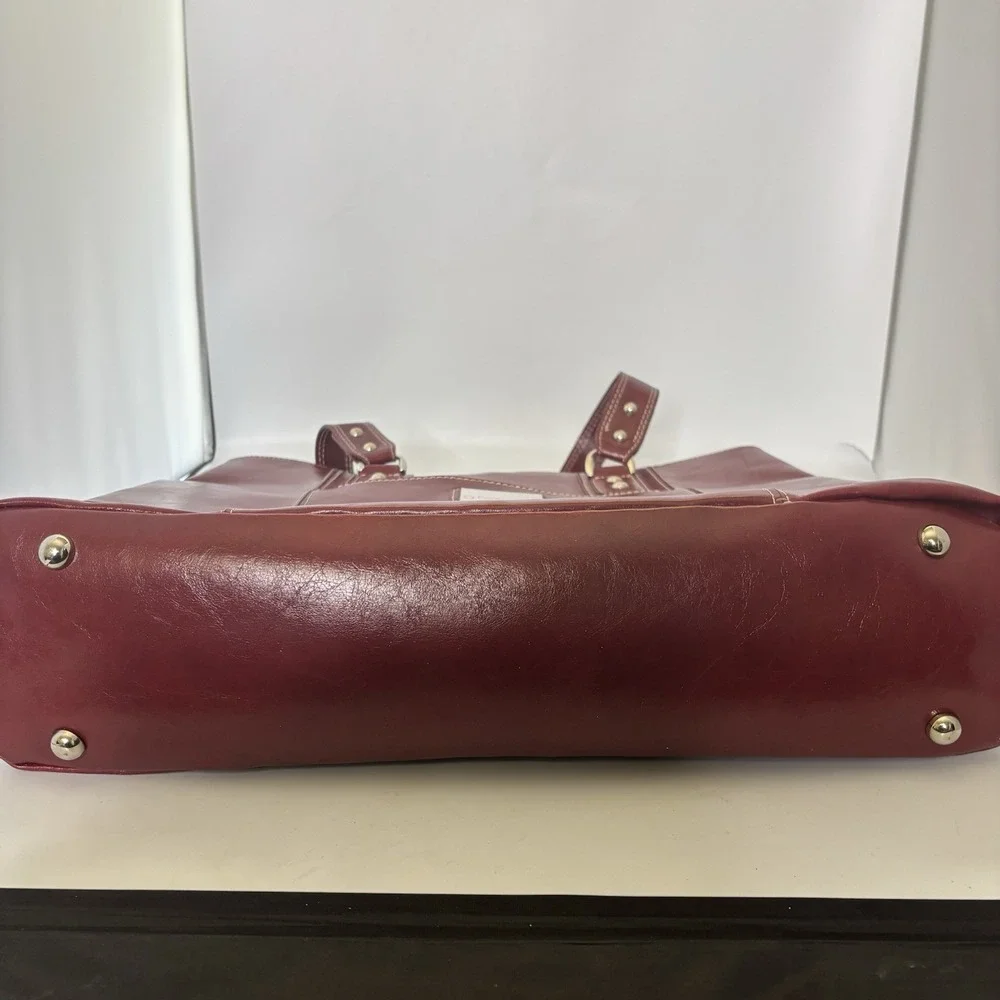 Franklin Covey Shoulder Bag Tote Burgundy Lap Top Multi-Compartment Career Work